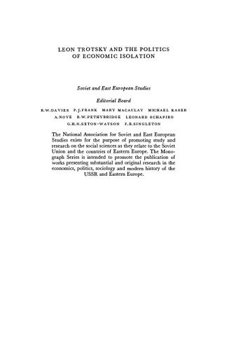 Leon Trotsky and the Politics of Economic Isolation