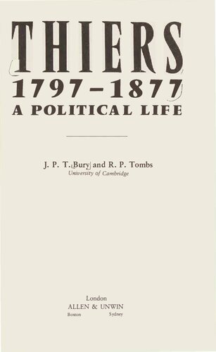Thiers, 1797-1877 - Political Life