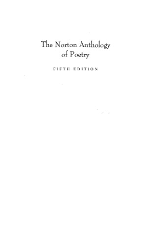 The Norton Anthology of Poetry - 5th Edition
