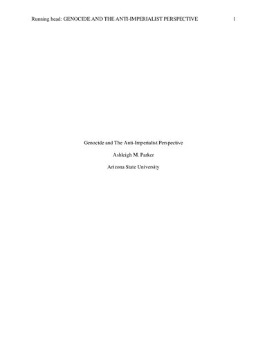 Genocide and the Anti-Imperialist Perspective