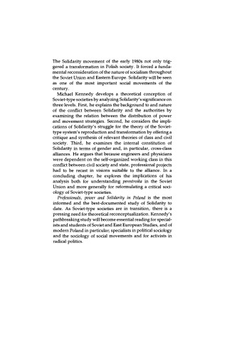 Professionals, Power and Solidarity in Poland: A Critical Sociology of Soviet-Type Society