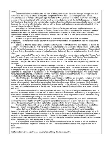 Arab Jew - Special Edition of Sephardic Heritage Update