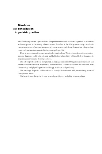 Diarrhoea and Constipation in Geriatric Practice