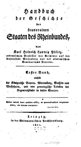 Handbuch der souveräne Staaten des Rheinbundes