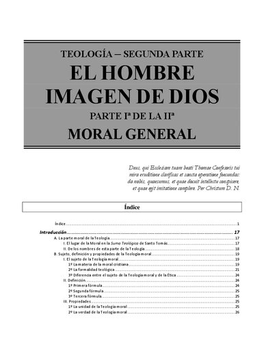 El Hombre Imagen De Dios. Tomo 1. El Fin Del Hombre