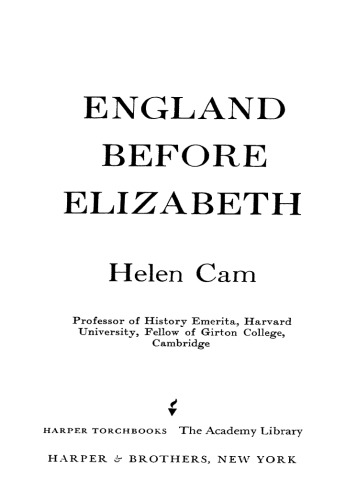 England Before Elizabeth