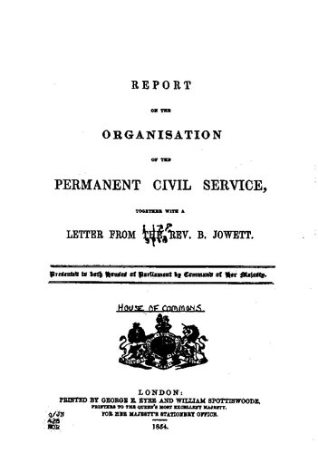 Report on the Organisation of the Permanent Civil Service
