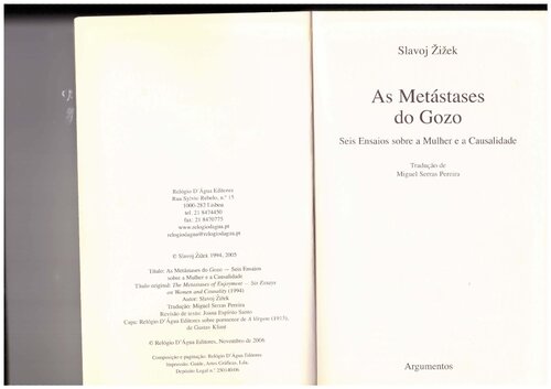 As metástases do gozo: seis ensaios sobre a mulher e a causalidade
