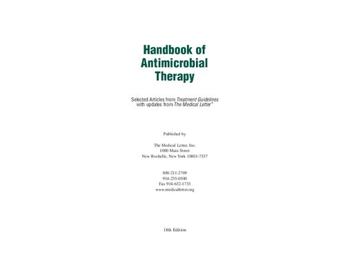 Handbook of Antimicrobial Therapy