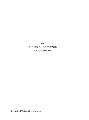 Annual Register : A Review Of Public Events At Home And Abroad, For Year 1930.