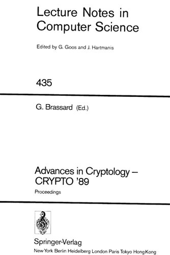 Advances in Cryptology: CRYPTO '89, Proceedings