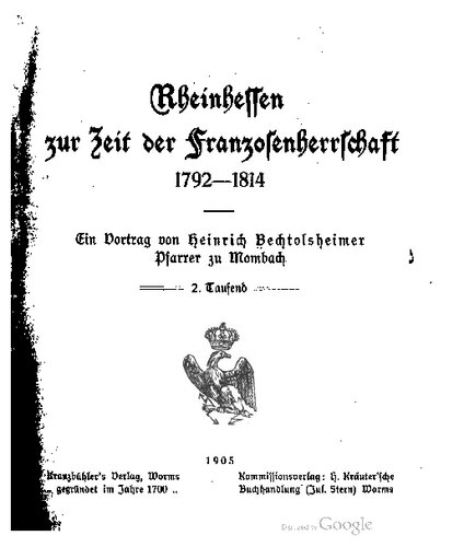 Rheinhessen zur Zeit der Franzosenherrschaft 1792-1814