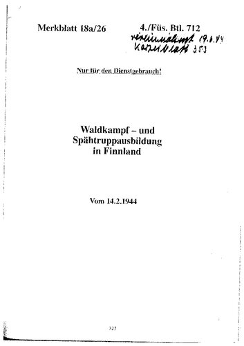 Waldkampf und Spaehtruppausbildung in Finnland