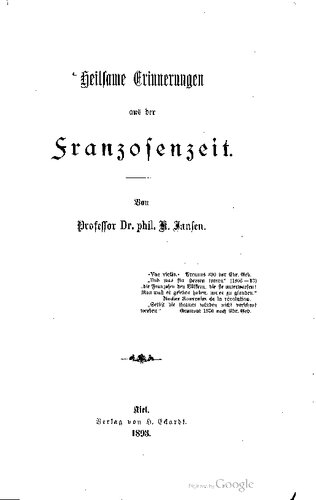 Heilsame Erinnerungen aus der Franzosenzeit