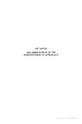 The Abbreviation of the Introduction to Astrology Together With the Medieval Latin Translation of Adelard of Bath