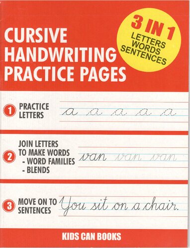Cursive Handwriting Practice Pages (3 in 1 Letters Words Sentences)