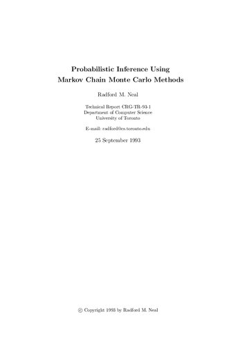 Probabilistic Inference Using Markov Chain Monte Carlo Methods