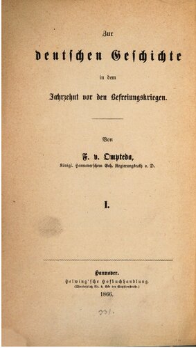Die Überwältigung Hannovers durch die Franzosen ; eine historisch-politische Studie