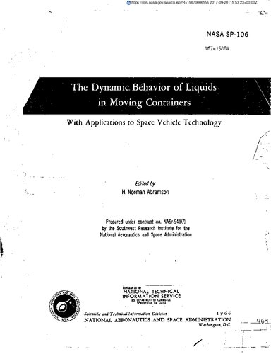 The dynamic behavior of liquids in moving containers (SP-106 N67-15884)