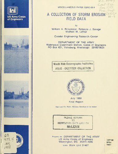 A Collection of Storm Erosion Field Data