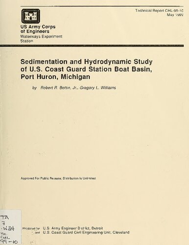 Sedimentation and Hydrodynamic Study of U. S. Coast Guard Station Boat Basin Port Huron Michigan