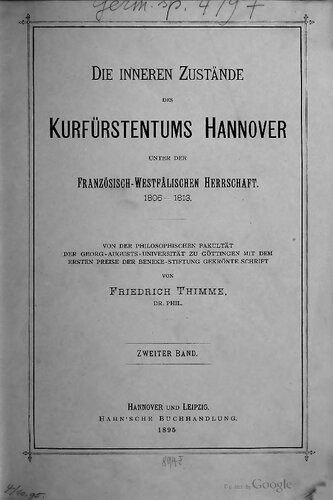 Die inneren Zustände des Kurfürstentums Hannover unter der französisch-westfälischen Herrschaft 1806-1813