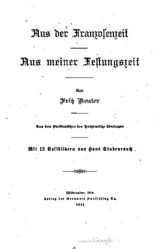 Aus der Franzosenzeit. Aus meiner Festungszeit