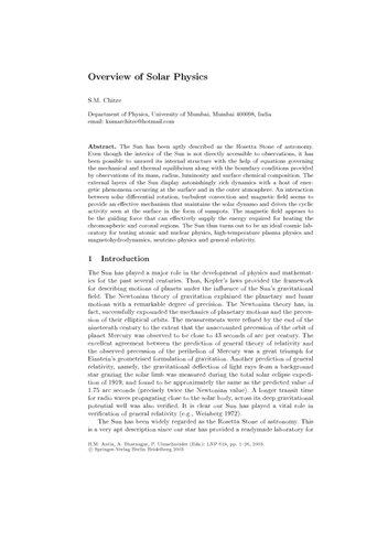 Lectures on Solar Physics (Lecture Notes in Physics, 619)