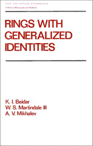Rings with Generalized Identities (Chapman & Hall Pure and Applied Mathematics)