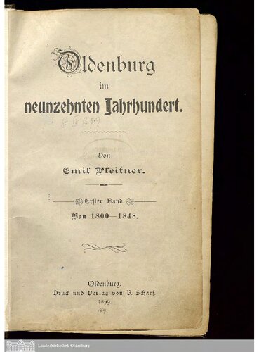 Oldenburg im neunzehnten Jahrhundert / Von 1800 - 1848