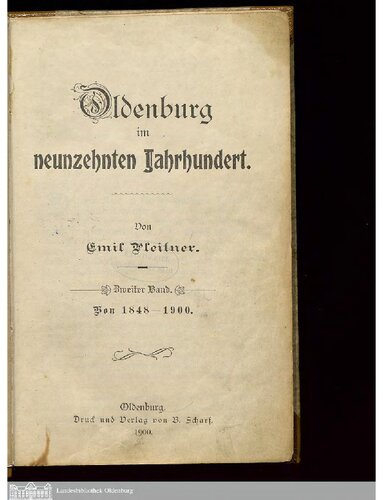 Oldenburg im neunzehnten Jahrhundert / Von 1848 - 1900