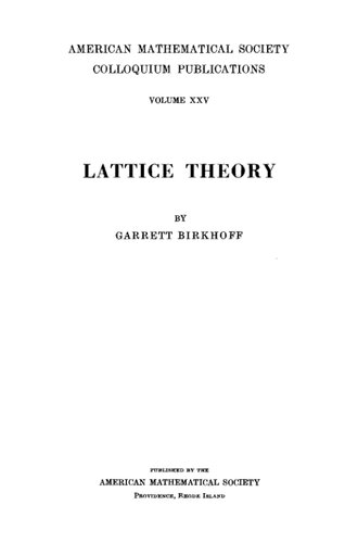 Lattice Theory