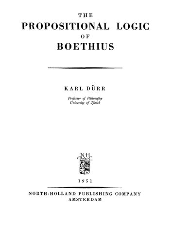 The Propositional Logic of Boethius