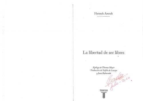 La libertad de ser libres