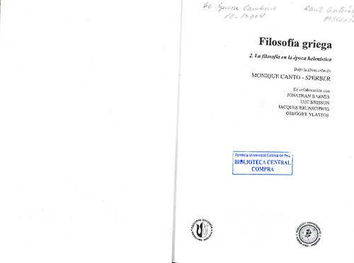 Filosofía griega. 2: La filosofía en la época helenística