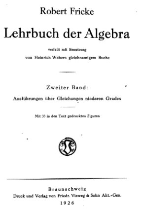 Lehrbuch der Algebra