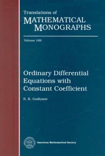 Ordinary Differential Equations with Constant Coefficient (Translations of Mathematical Monographs)