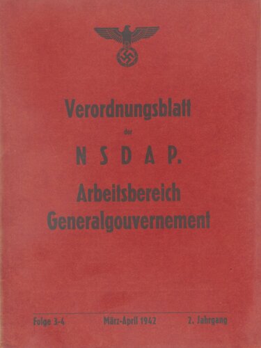 Verordnungsblatt der NSDAP. Arbeitsbereich Generalgouvernement