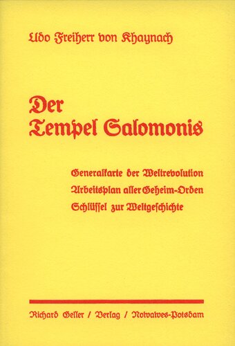 Der Tempel Salomonis - Generalkarte Der Weltrevolution