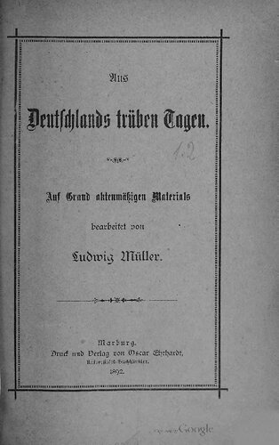 Aus Deutschlands trüben Tagen