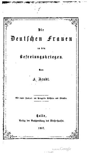 Die Deutschen Frauen in den Befreiungskriegen