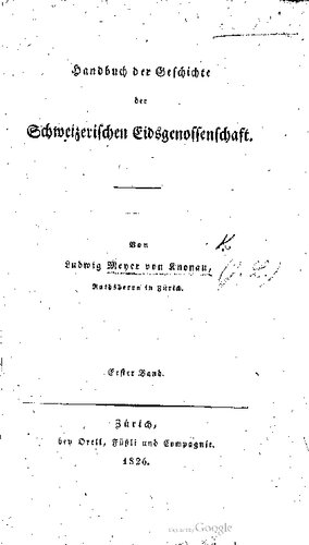 Handbuch der Geschichte der Schweizerischen Eidsgenossenschaft [Eidgenossenschaft]