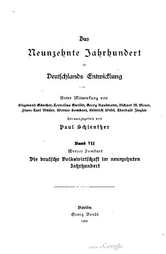 Die deutsche Volkswirtschaft im neunzehnten Jahrhundert