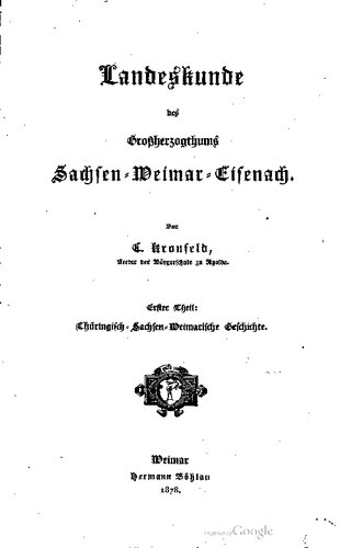Thüringisch-Sachsen-Weimarische Geschichte