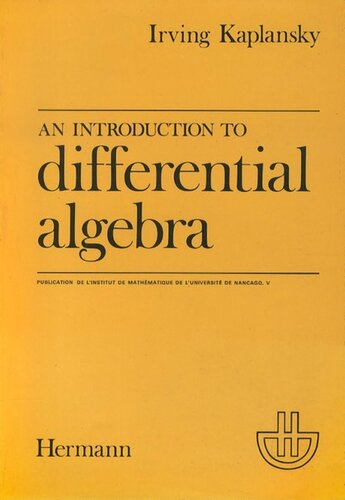 An Introduction to Differential Algebra (Actualites Scientifiques Et Industrielles, 1251)