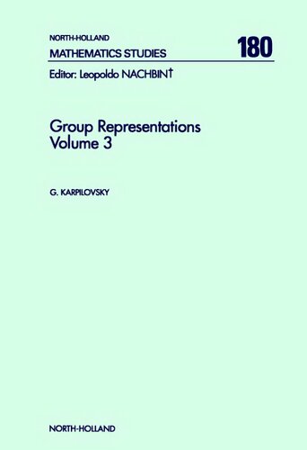 Group representations. Vol.3