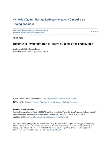 Quaerite et Invenietis: Tras el Rastro «Queer» en la Edad Media