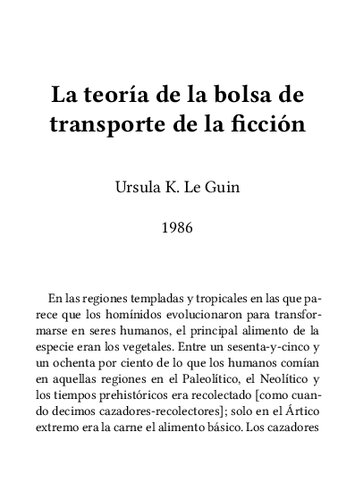 LA TEORÍA DE LA BOLSA DE LA FICCIÓN