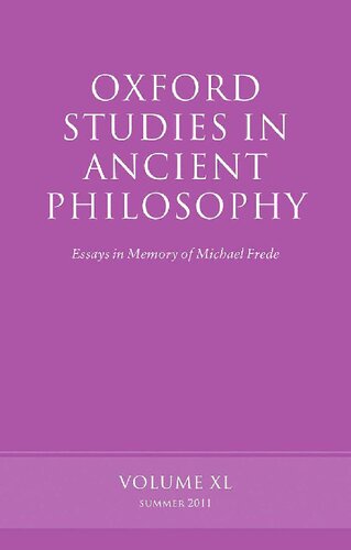 Oxford Studies in Ancient Philosophy, Volume 40: Essays in Memory of Michael Frede