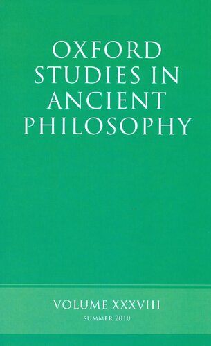 Oxford Studies in Ancient Philosophy: 38